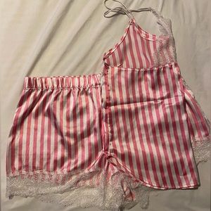 Pink and White striped Victoria’s Secret set